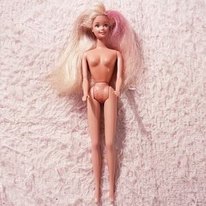 1996 Splash N' Color Barbie Doll Vintage  Mattel Glitter Pink Streak TLC